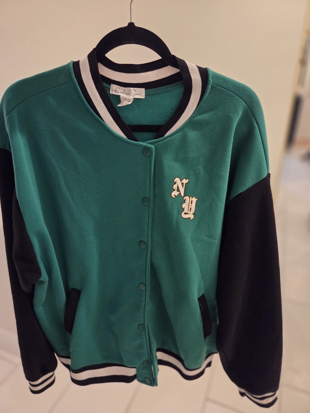 Brooklyn NY Green & Black Varsity Jacket - Picture 2 of 5
